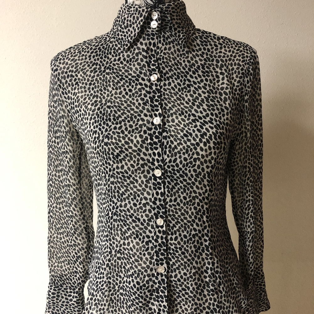 VTG Ladies spotted blouse, sz Small